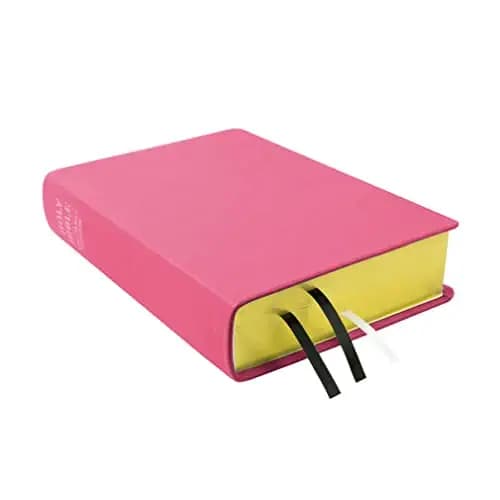 LDS Scriptures Hand-Bound Pink Genuine Leather Large Holy Bible King James Version Customizable with Bible Dictionary, and Topical Guide for Latter-Day Saints Color Scripture Set