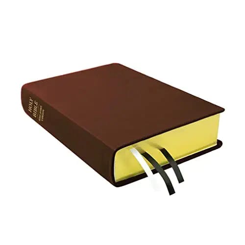 LDS Scriptures Hand-Bound Rustic Brown Genuine Leather Large Holy Bible King James Version Customizable with Bible Dictionary, and Topical Guide for Latter-Day Saints Color Scripture Set