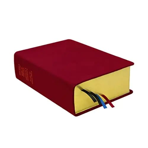 LDS Scriptures Hand-Bound Red Plum Genuine Leather Large Quad: The Ultimate