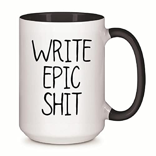 Epic Humor Writing Ideas for Writers Journalists Authors Office Work School 11oz 15oz Inner Color Accent Mug