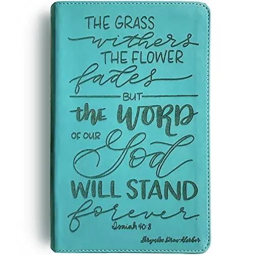 Hand Lettered and Laser Engraved ESV Student Study Bible, Teal Trutone Leather, Includes Option to add Engraved Name, Personalized Gift for Wedding, Baptism, Graduation or Birthday……