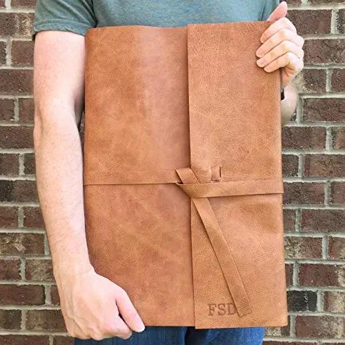 Huge Oversized Sketchbook, Giant Extra Large Leather Journal Tome, Leather Bound, Unlined Pages, Handmade in the USA